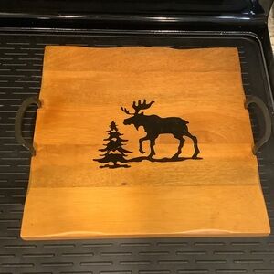 Home Studio Woodland Collection Serving Tray with Moose Design